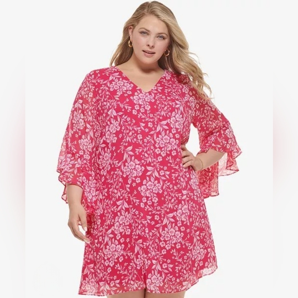 Calvin Klein Chiffon Trapeze Dress